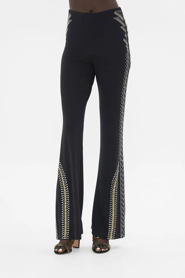 JERSEY FLARE PANT 8211 BLACKGOLD THEY CALLED HER NEFERTARI They Called Her Nefertari Womens Camilla Pants