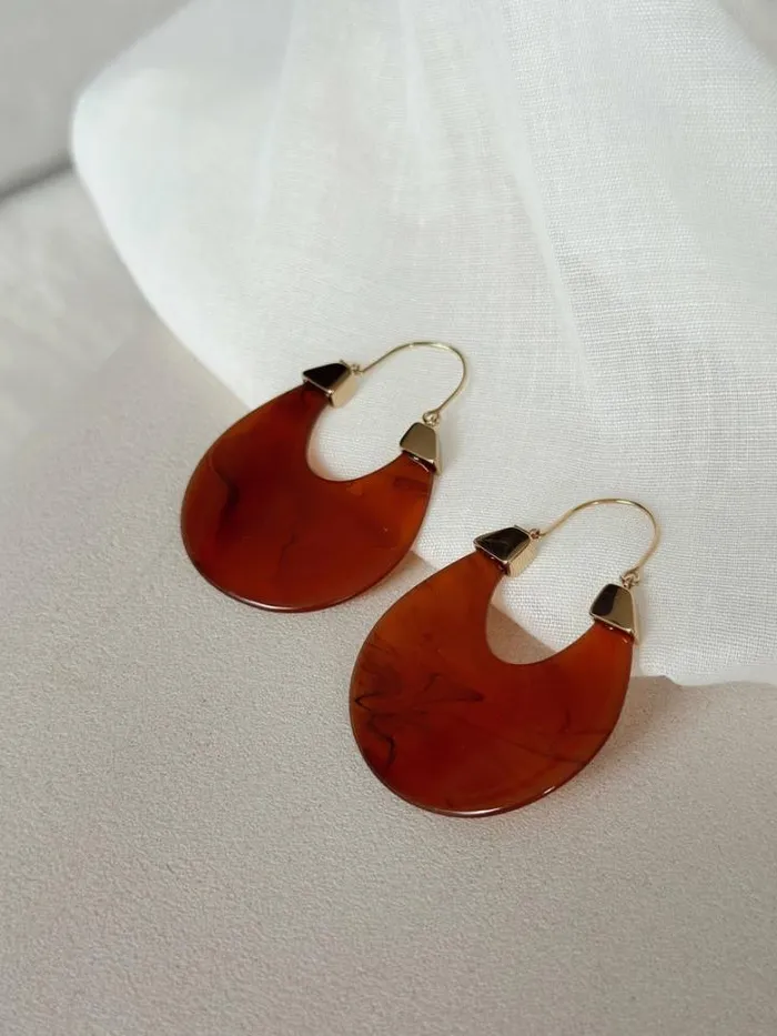 Jewelry and Accessories Earrings Easy Clothes Golden And Brown Gufa Earrings