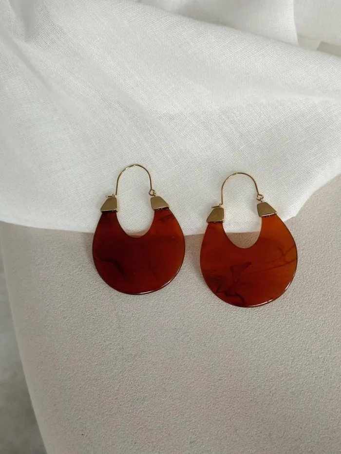 Jewelry and Accessories Earrings Easy Clothes Golden And Brown Gufa Earrings