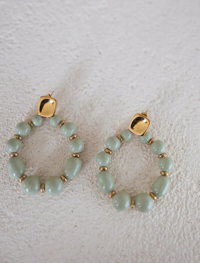 Jewelry and Accessories Earrings Easy Clothes Golden And Green Loda Earrings Jewelry and Accessories Earrings Easy Clothes Golden And Green Loda Earrings
