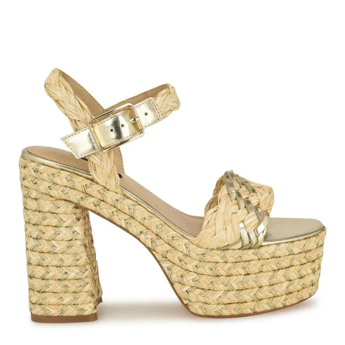 Jolane Espadrille Platform Sandals Medium Natural Women Nine West Sandals