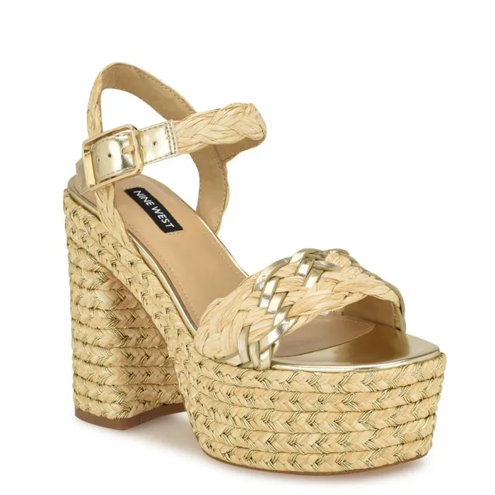 Jolane Espadrille Platform Sandals Medium Natural Women Nine West Sandals