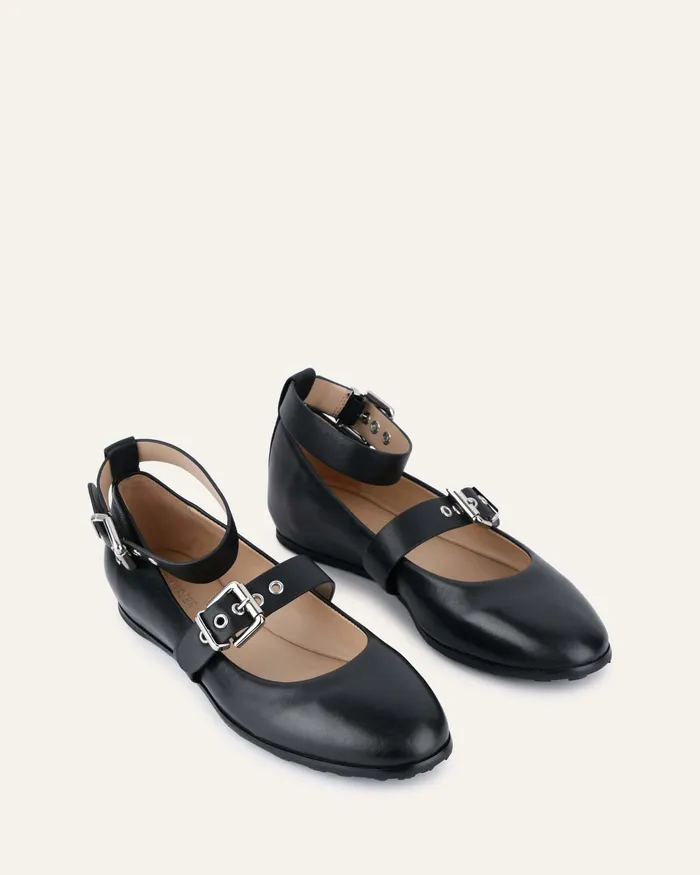 jomercer CASUAL Women Hera casual flats black leather jomercer CASUAL Women Hera casual flats black leather