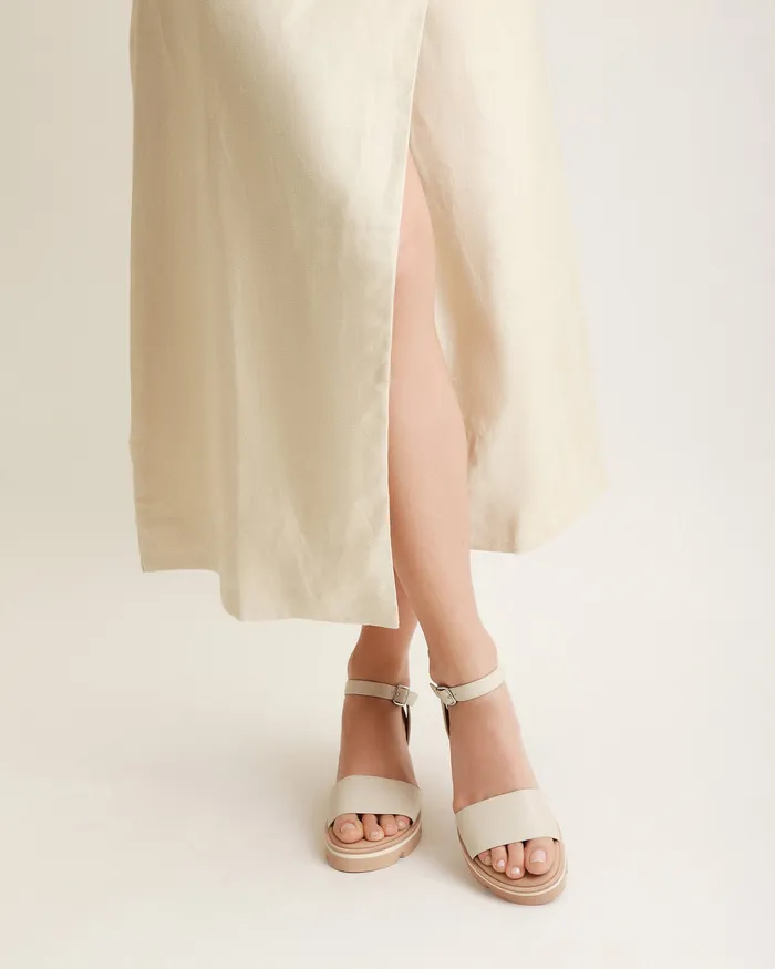 jomercer Katie mid heel wedge sandals bone leather Women MID HEELS jomercer Katie mid heel wedge sandals bone leather Women MID HEELS