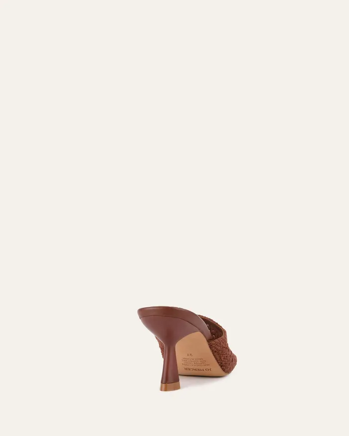 Jordyn mid heel sandals cognac textile MID SANDALS jomercer Women Jordyn mid heel sandals cognac textile MID SANDALS jomercer Women