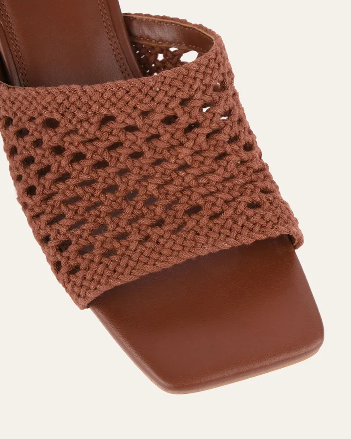 Jordyn mid heel sandals cognac textile MID SANDALS jomercer Women Jordyn mid heel sandals cognac textile MID SANDALS jomercer Women