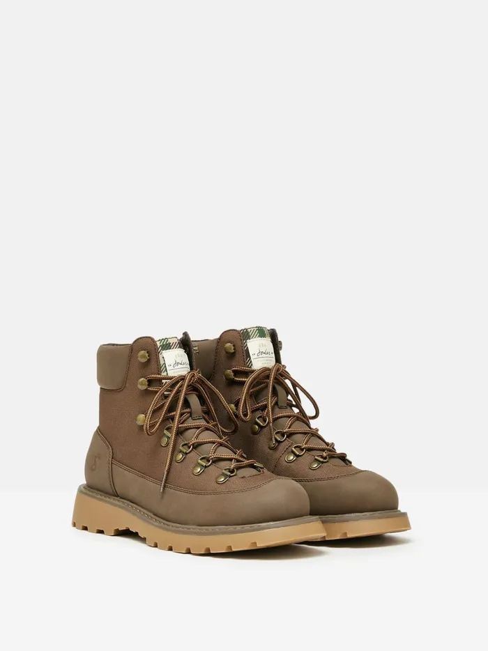 Joules Boots WomenMen Chocolate Brown LaceUp Boots