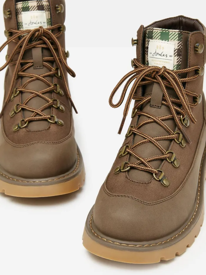 Joules Boots WomenMen Chocolate Brown LaceUp Boots