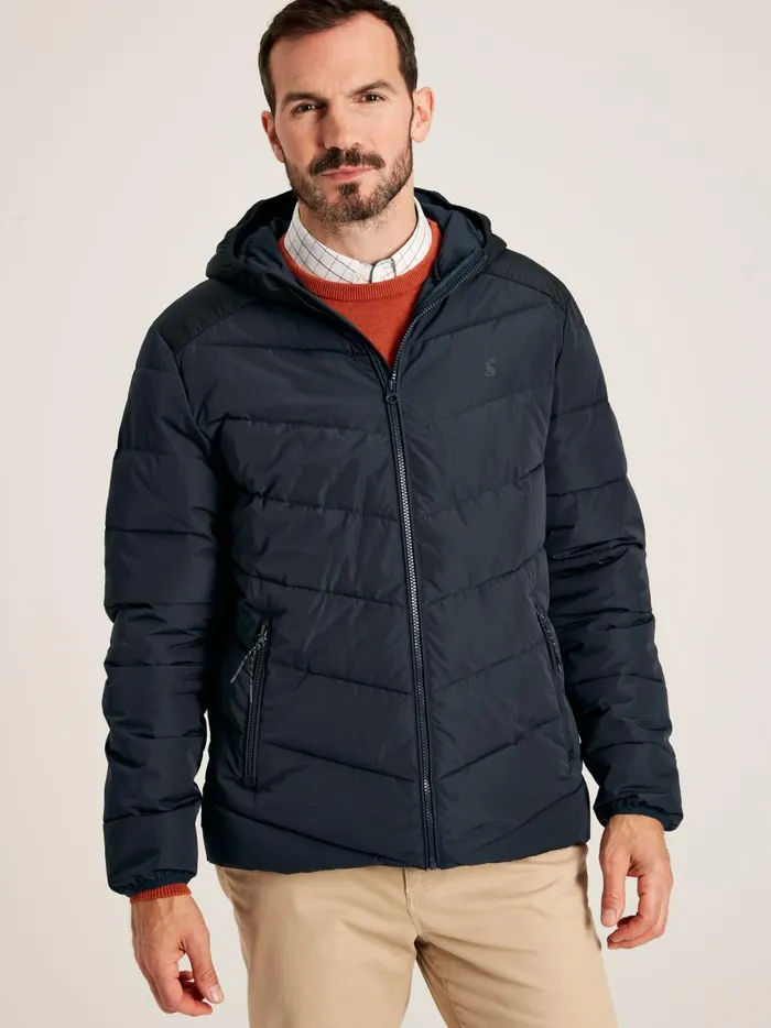 Joules Coats and Jackets Men Navy Padded Shower Resistant Coat