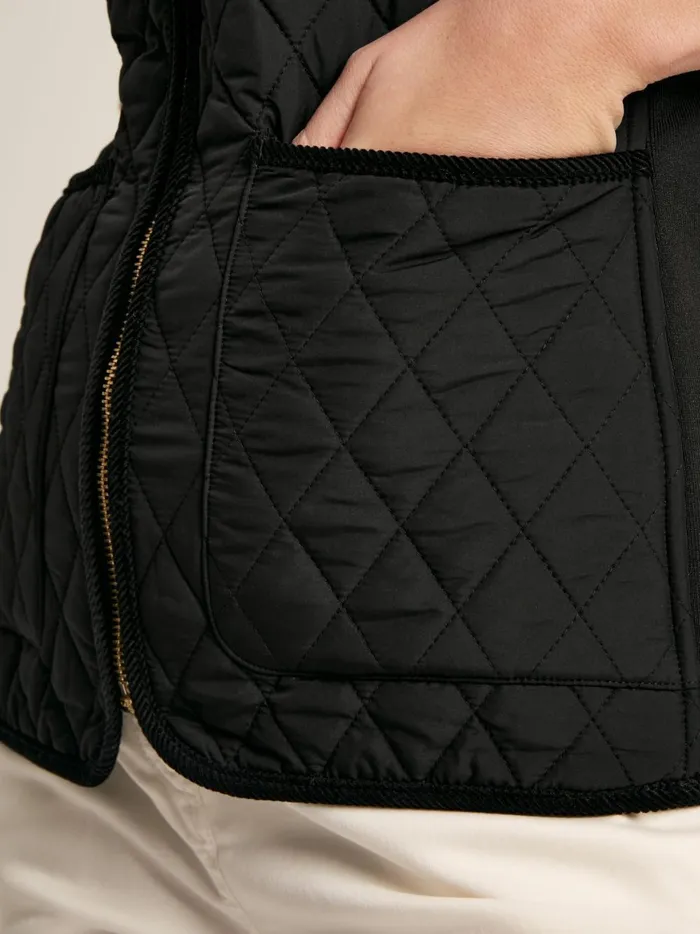Joules Coats and Jackets Women Black Showerproof Diamond Quilted Gilet