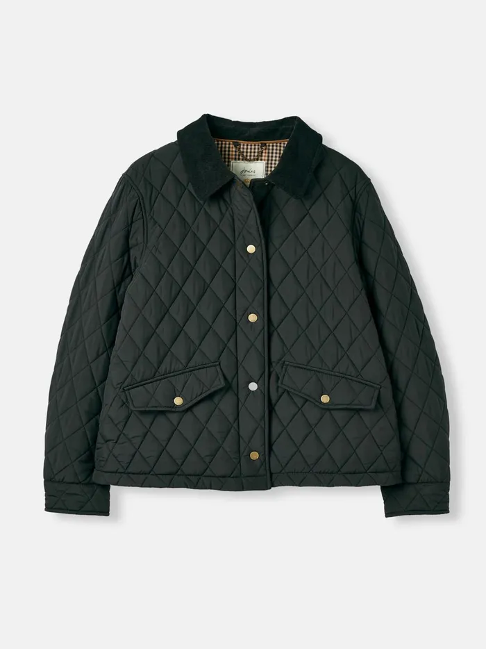 Joules Coats and Jackets Women Black Showerproof Diamond Quilted Jacket