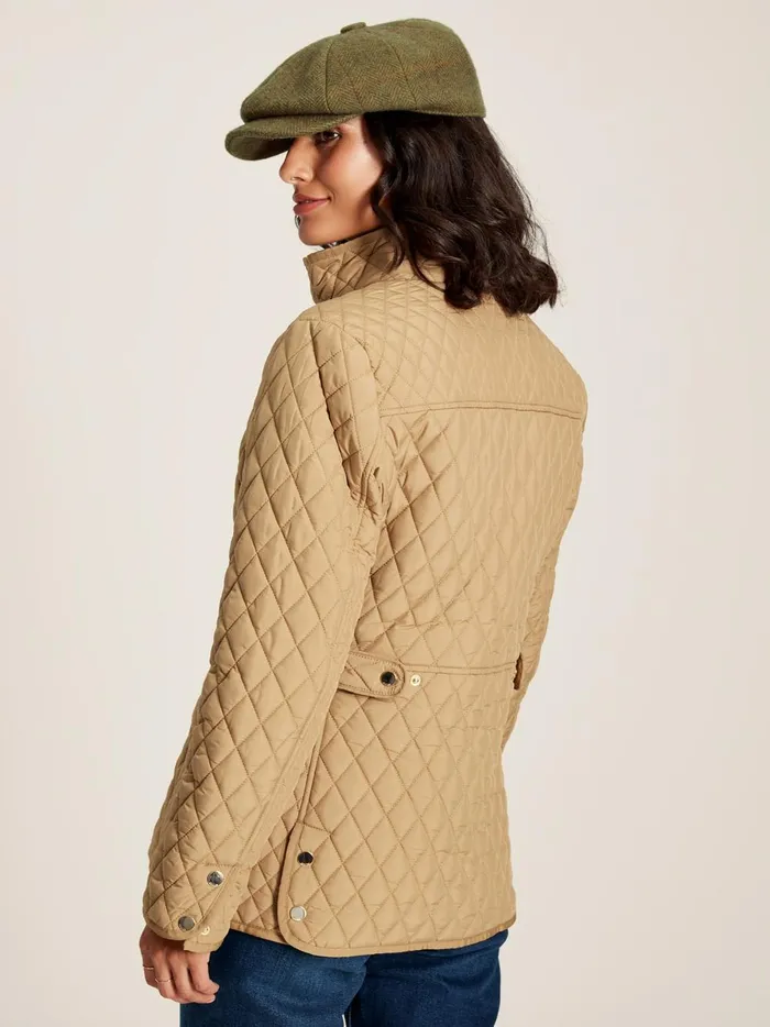 Joules Coats and Jackets Women Brown Showerproof Diamond Quilted Jacket