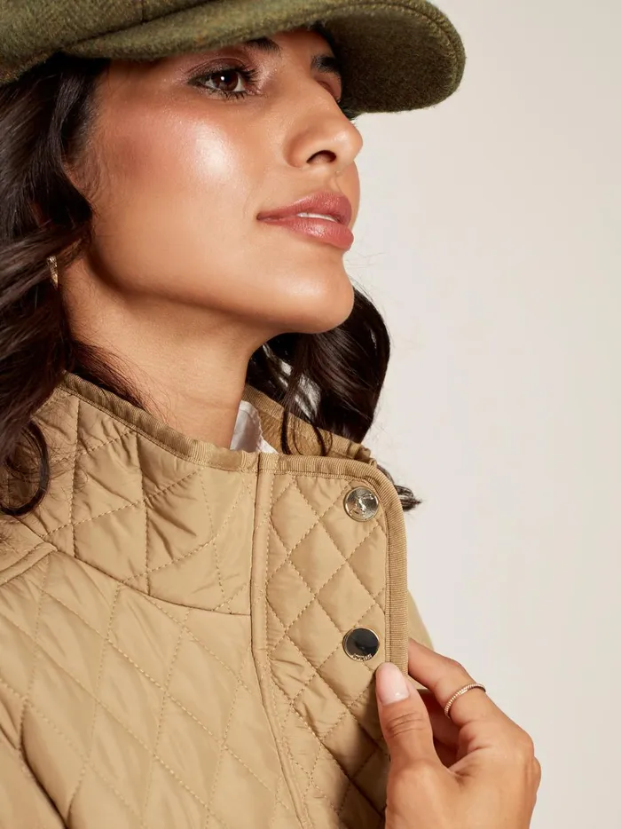 Joules Coats and Jackets Women Brown Showerproof Diamond Quilted Jacket