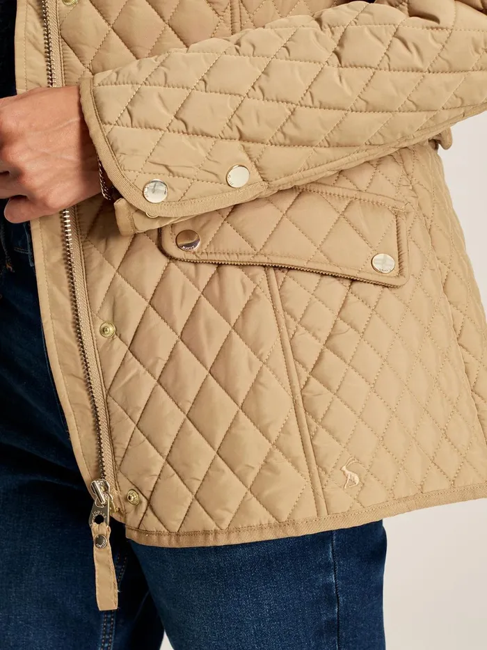 Joules Coats and Jackets Women Brown Showerproof Diamond Quilted Jacket
