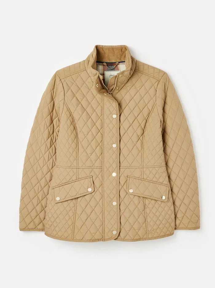 Joules Coats and Jackets Women Brown Showerproof Diamond Quilted Jacket
