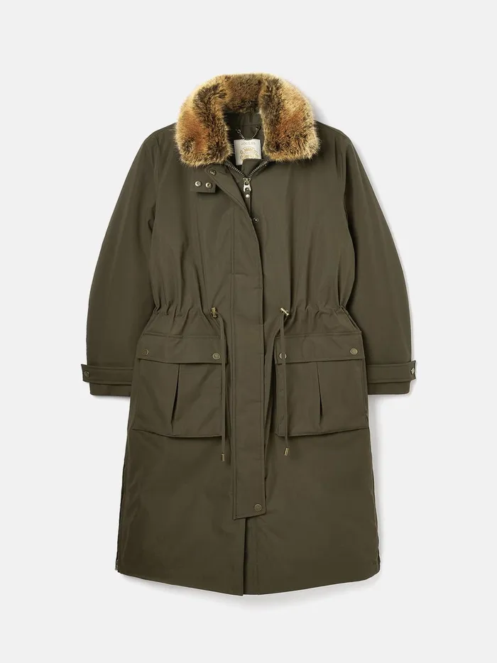 Joules Coats and Jackets Women Dark Green Waterproof Padded Raincoat