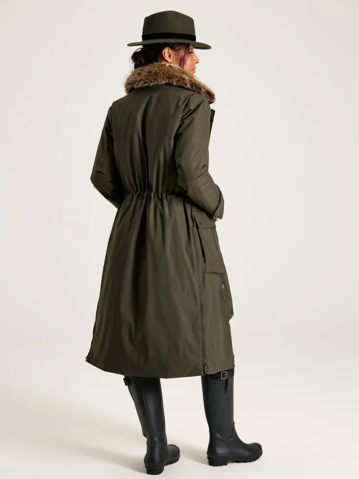 Joules Coats and Jackets Women Dark Green Waterproof Padded Raincoat