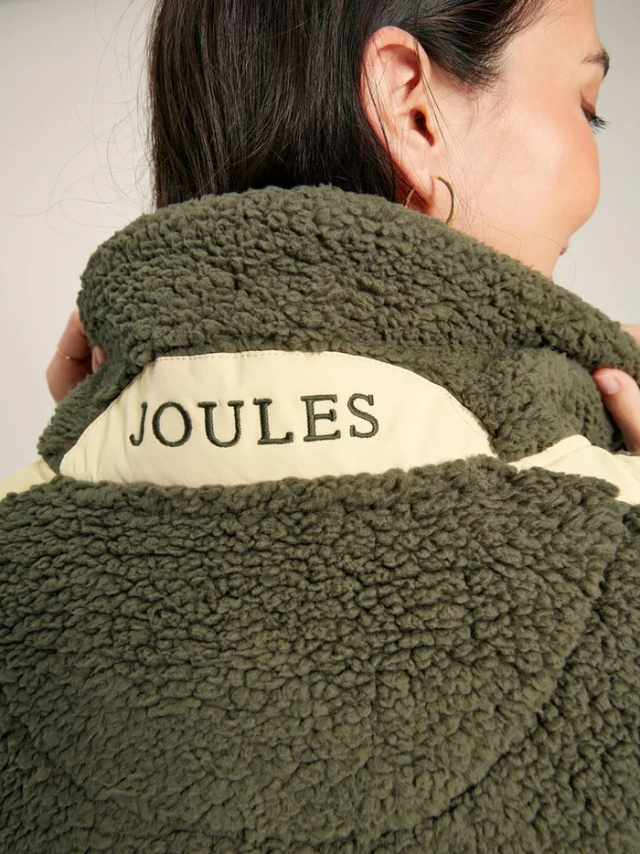 Joules Coats and Jackets Women Green Half Zip Borg Fleece