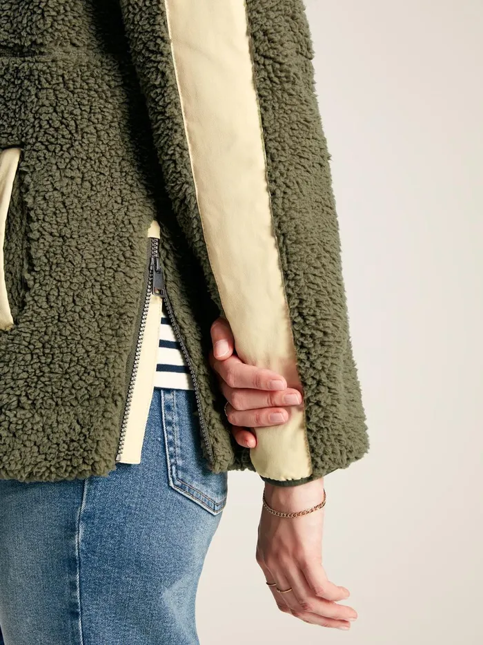 Joules Coats and Jackets Women Green Half Zip Borg Fleece
