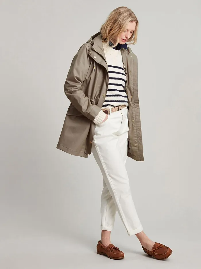 Joules Coats and Jackets Women Mushroom Brown Waterproof Raincoat With Hood