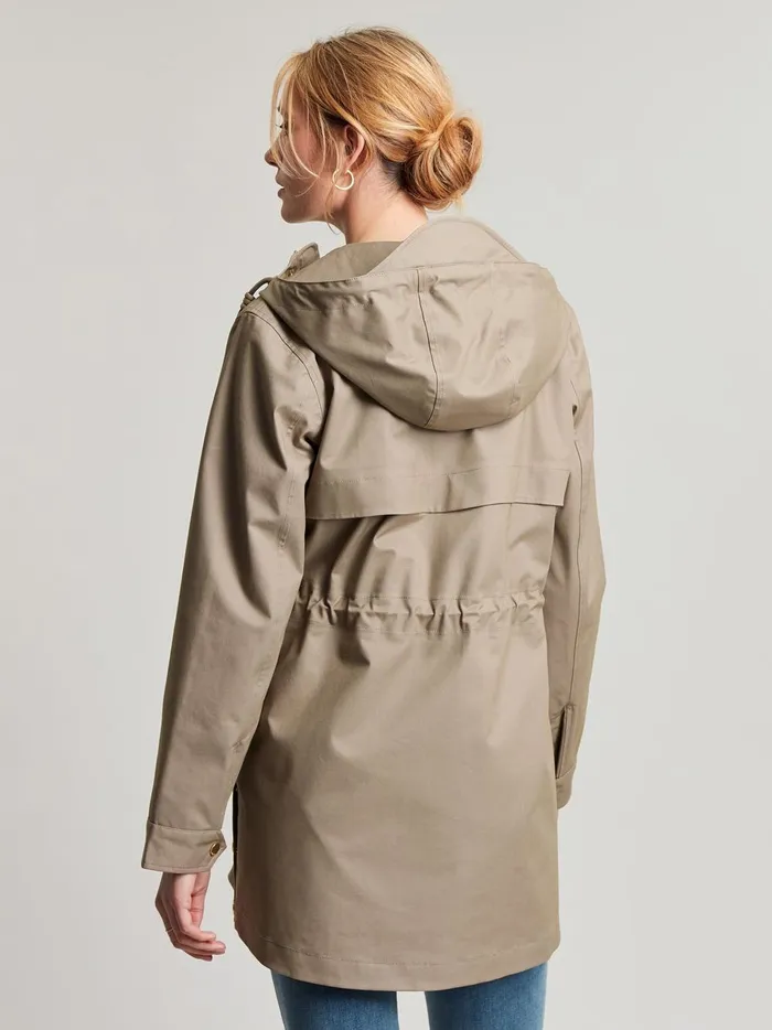 Joules Coats and Jackets Women Mushroom Brown Waterproof Raincoat With Hood