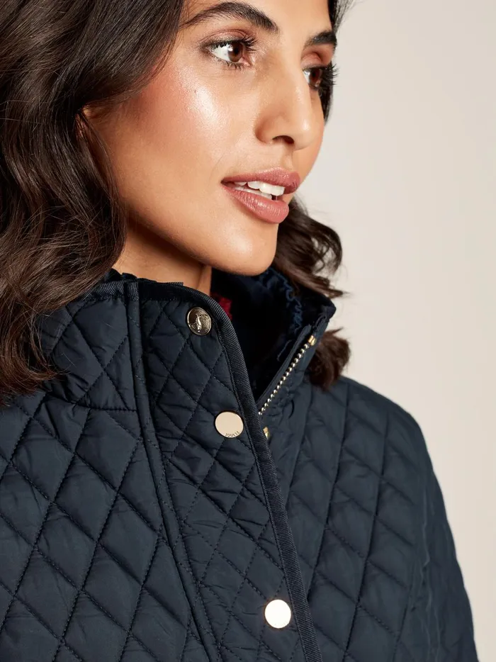 Joules Coats and Jackets Women Navy Showerproof Diamond Quilted Jacket
