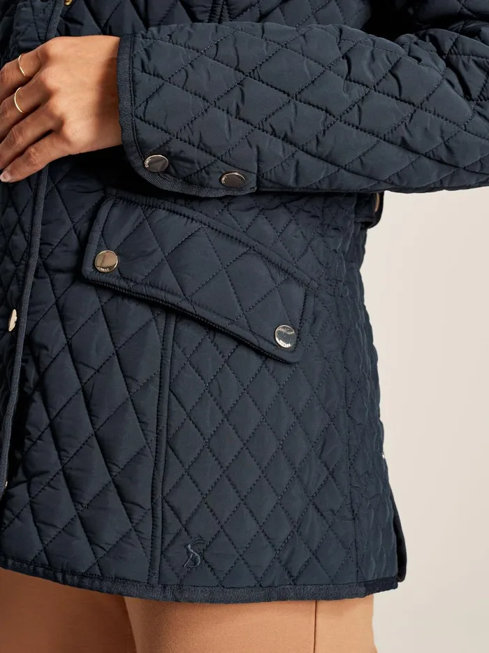 Joules Coats and Jackets Women Navy Showerproof Diamond Quilted Jacket