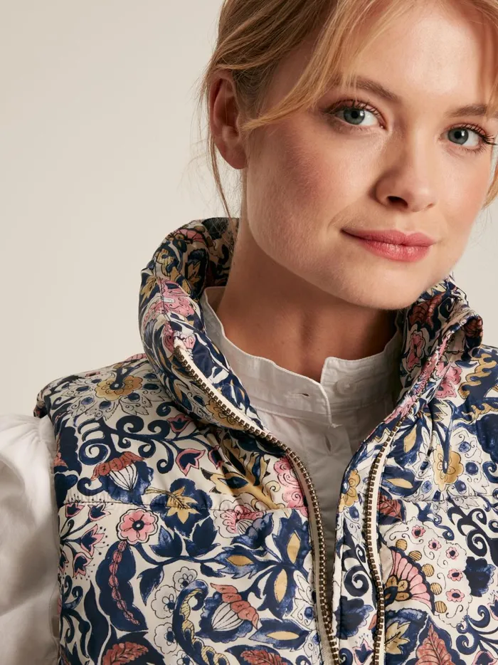 Joules Coats and Jackets Women Paisley Print Showerproof Padded Gilet