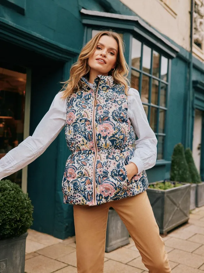 Joules Coats and Jackets Women Paisley Print Showerproof Padded Gilet
