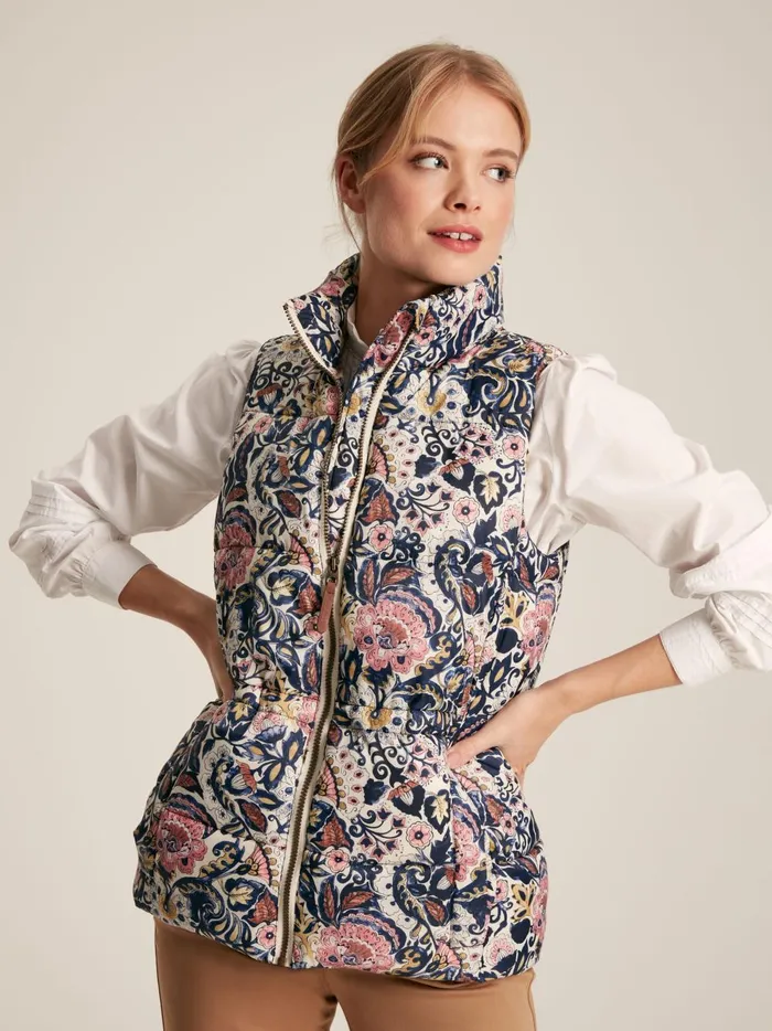 Joules Coats and Jackets Women Paisley Print Showerproof Padded Gilet
