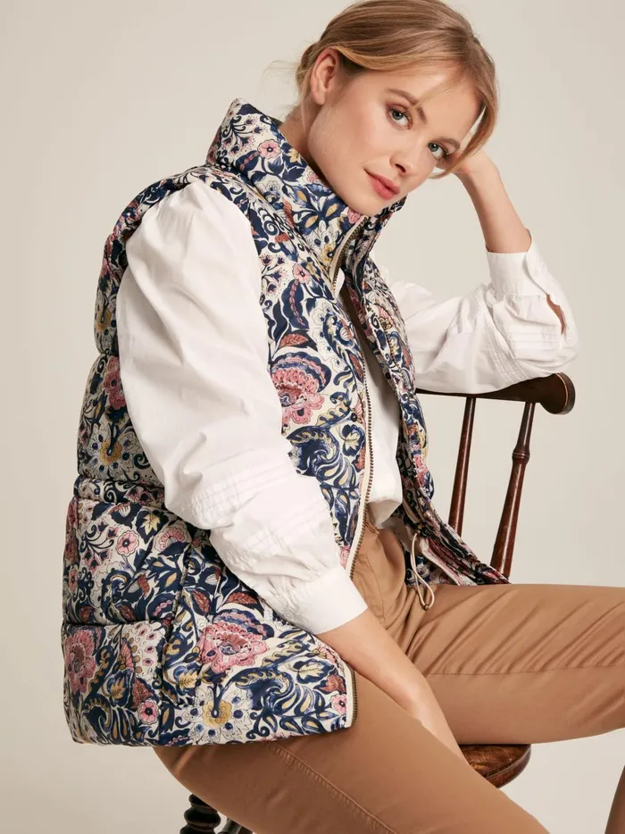 Joules Coats and Jackets Women Paisley Print Showerproof Padded Gilet