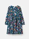Joules Dresses Girls Navy Blue Long Sleeve Jersey Dress With Pockets