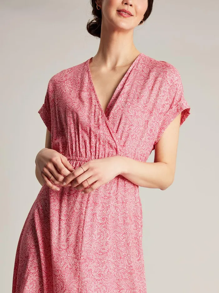 Joules Dresses Women Pink VNeck With Slit Dress