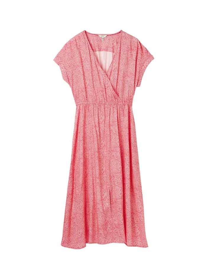 Joules Dresses Women Pink VNeck With Slit Dress
