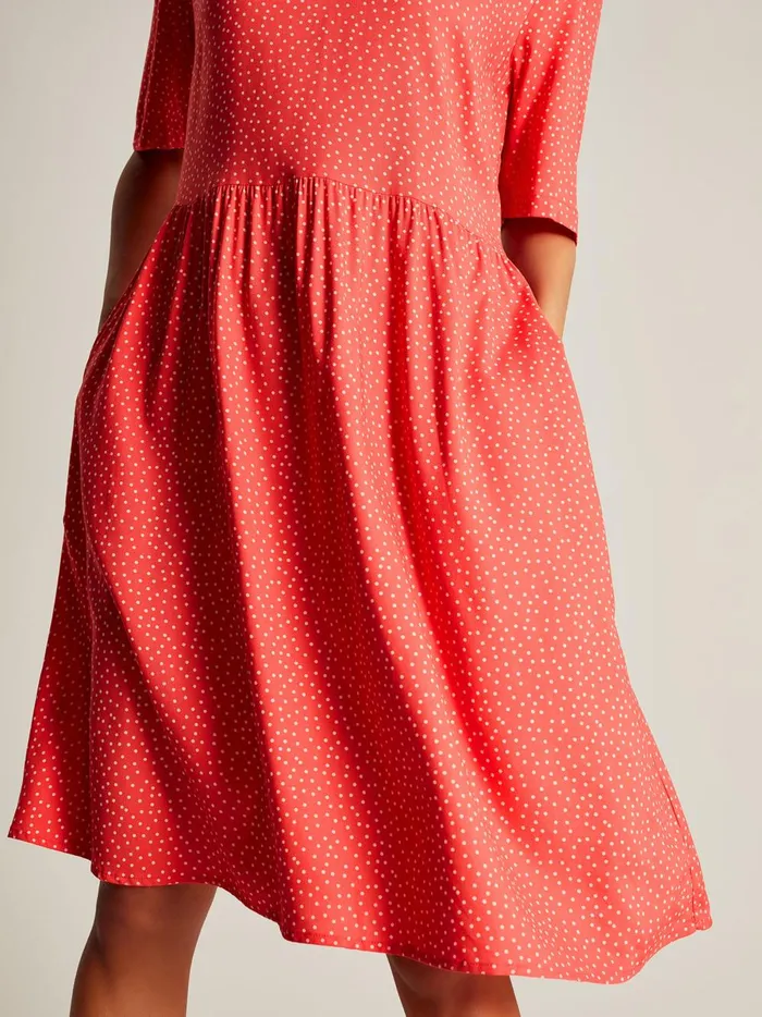 Joules Dresses Women Red Frill Neckline Short Dress