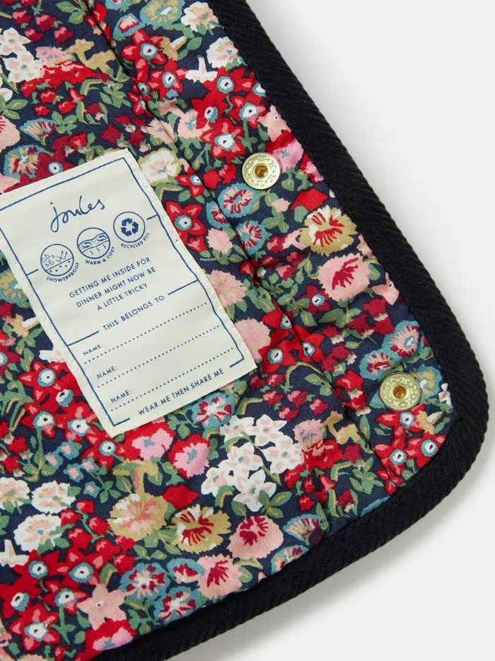 Joules Gilets Girls Navy Blue Diamond Quilted Gilet