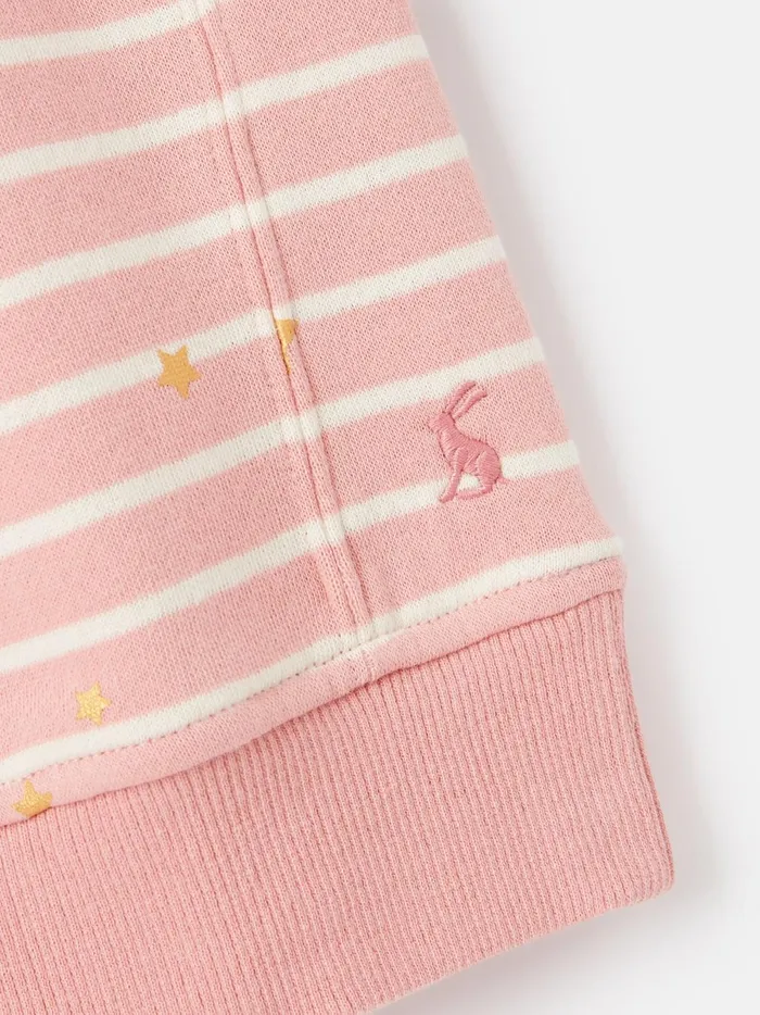Joules Knitwear Girls Pink Striped Sweater Dress