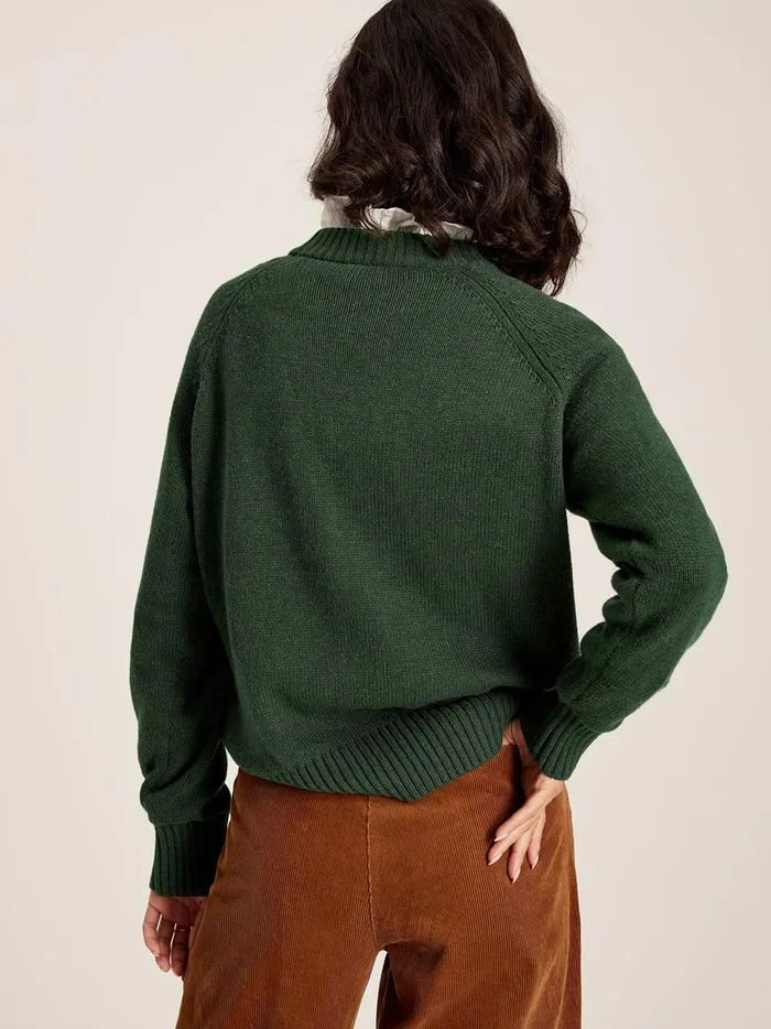 Joules Knitwear Women Green Dog Intarsia Crew Neck Jumper