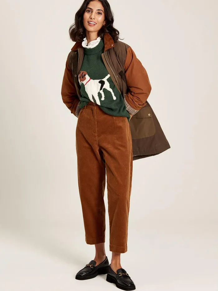 Joules Knitwear Women Green Dog Intarsia Crew Neck Jumper