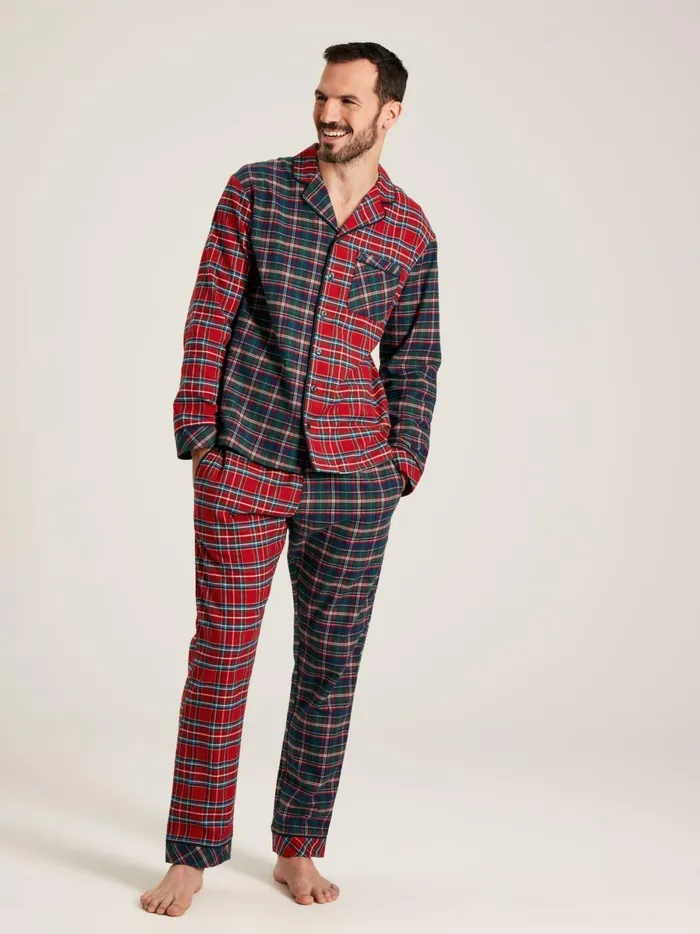 Joules Nightwear Men Red Check Christmas Pyjamas