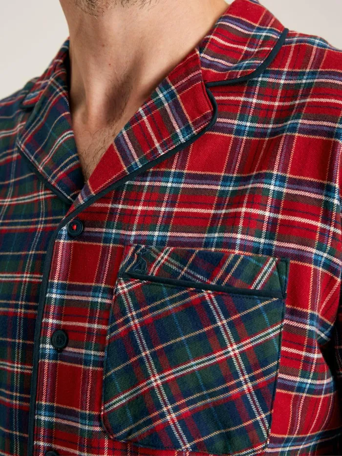 Joules Nightwear Men Red Check Christmas Pyjamas