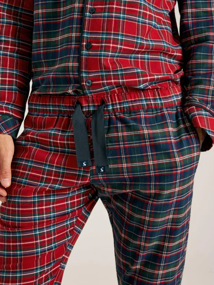 Joules Nightwear Men Red Check Christmas Pyjamas