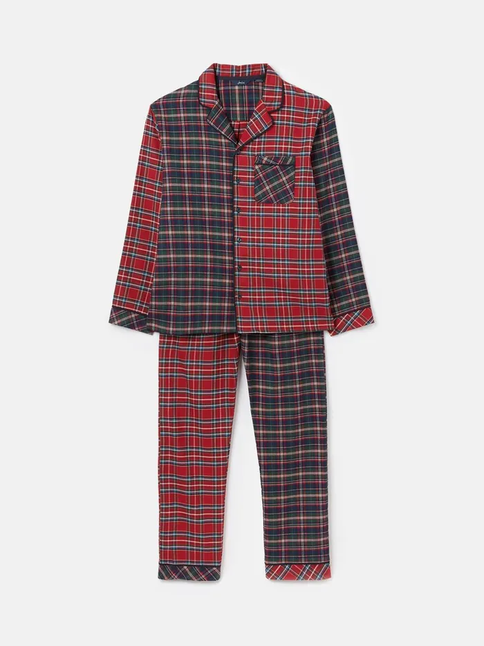 Joules Nightwear Men Red Check Christmas Pyjamas