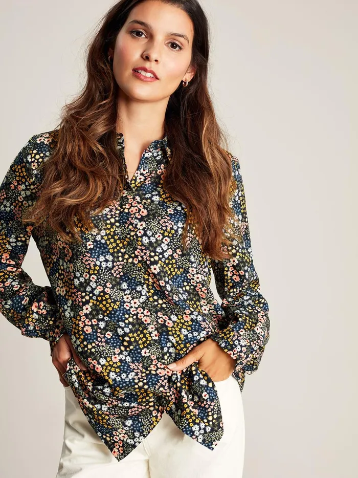Joules Shirts and Blouses Women Blue Kalina Concealed Placket Shirt