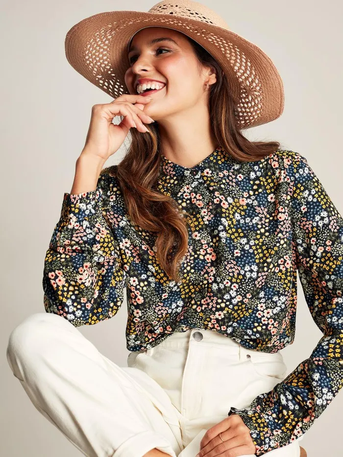 Joules Shirts and Blouses Women Blue Kalina Concealed Placket Shirt