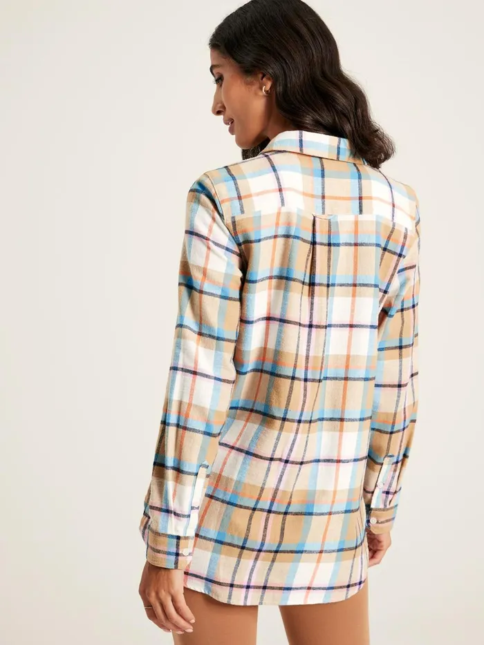 Joules Shirts and Blouses Women Creme Check Brushed Shirt