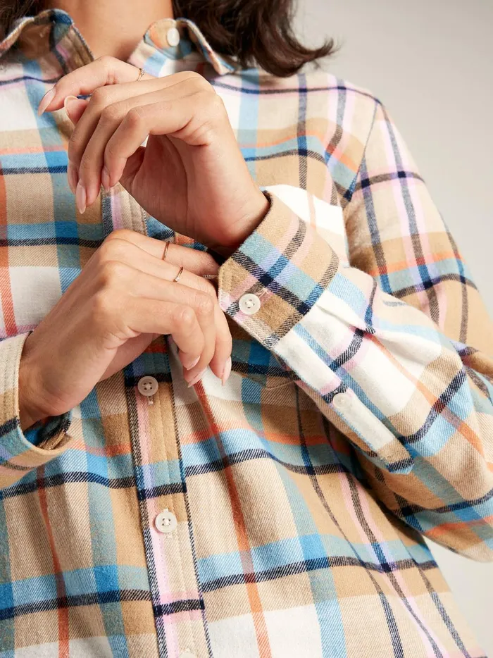 Joules Shirts and Blouses Women Creme Check Brushed Shirt