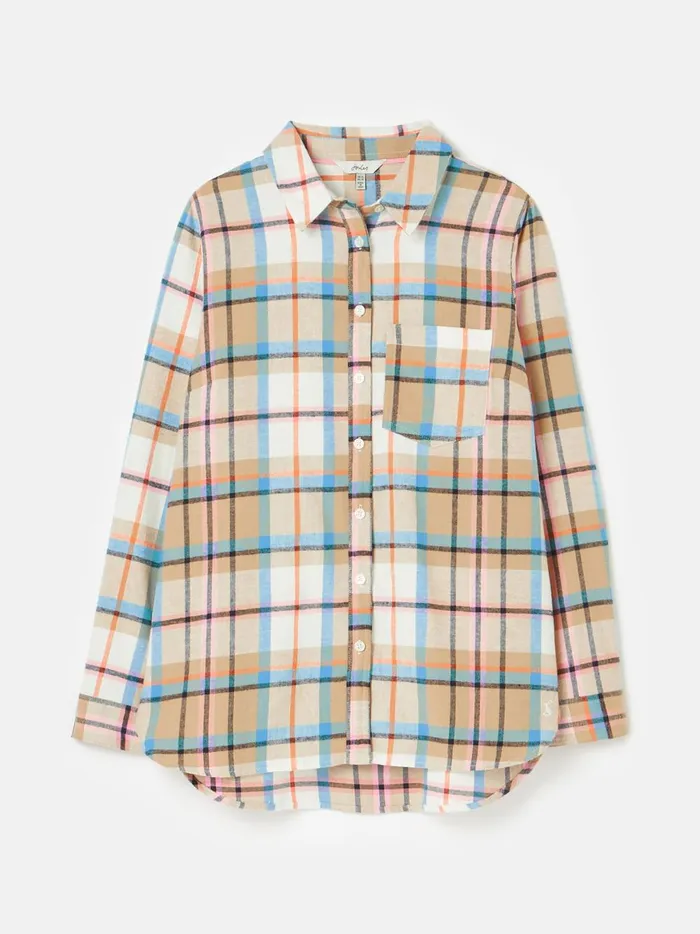 Joules Shirts and Blouses Women Creme Check Brushed Shirt