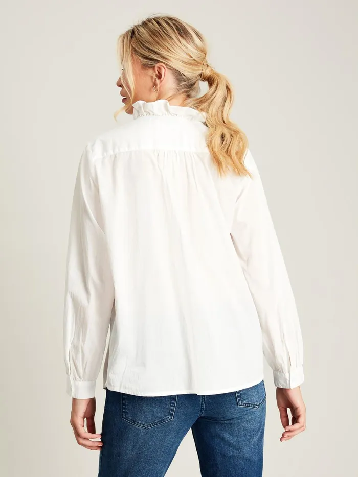 Joules Shirts and Blouses Women White Frill Blouse