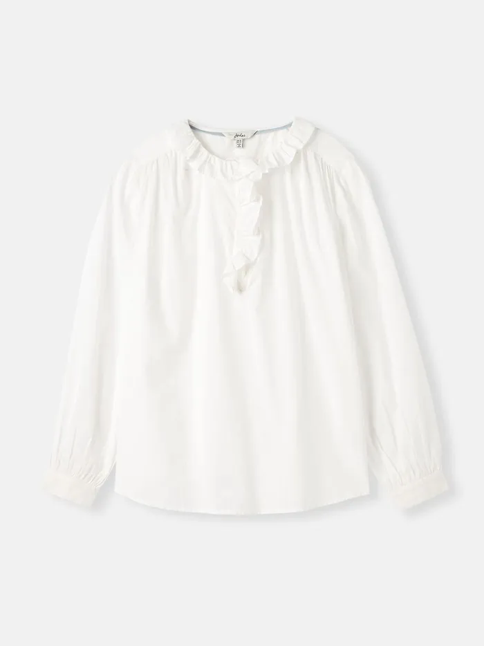 Joules Shirts and Blouses Women White Frill Blouse